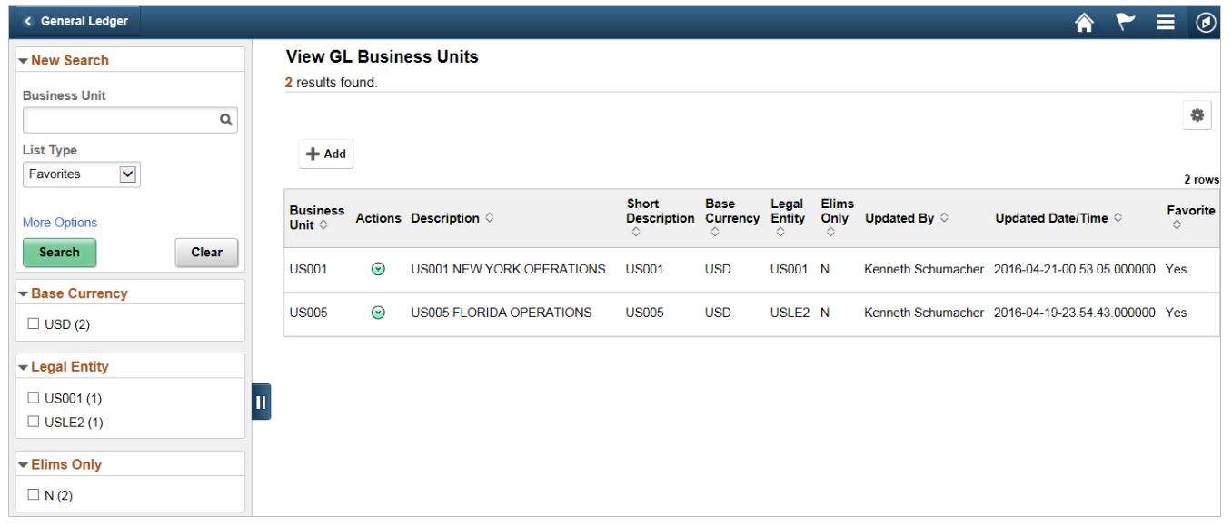 General Ledger Fluid Pages