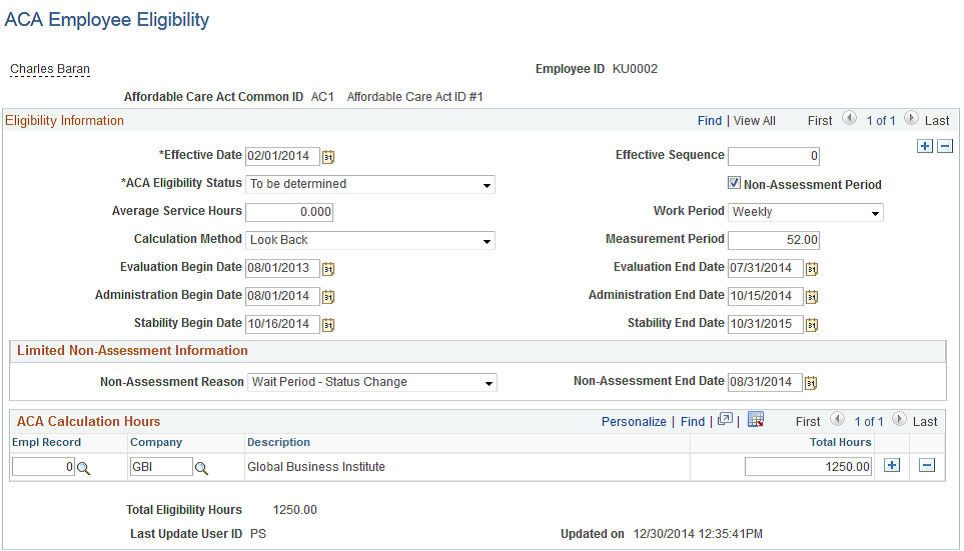 ACA Employee Eligibility