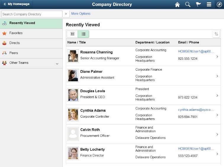 Fluid User - Company Directory