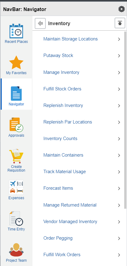 Inventory Nav Bar