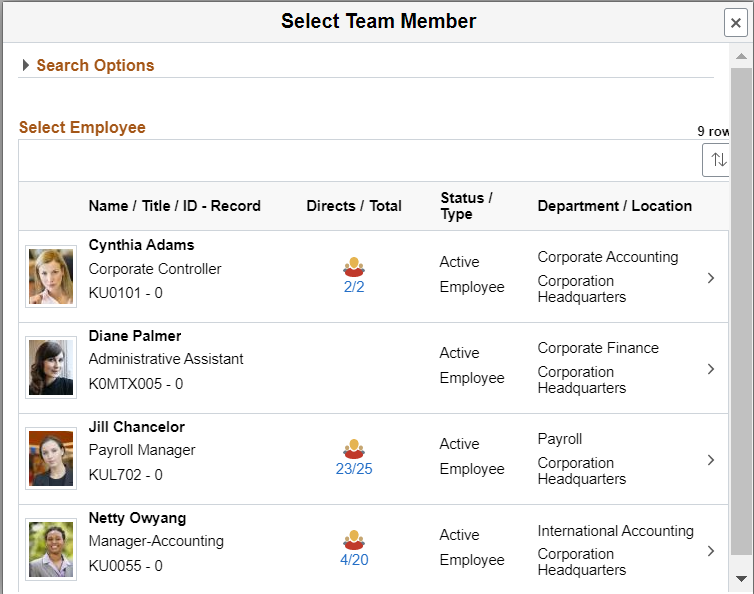 Select Team Member
