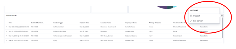 Health and Safety Kibana Analytics - Full Screen